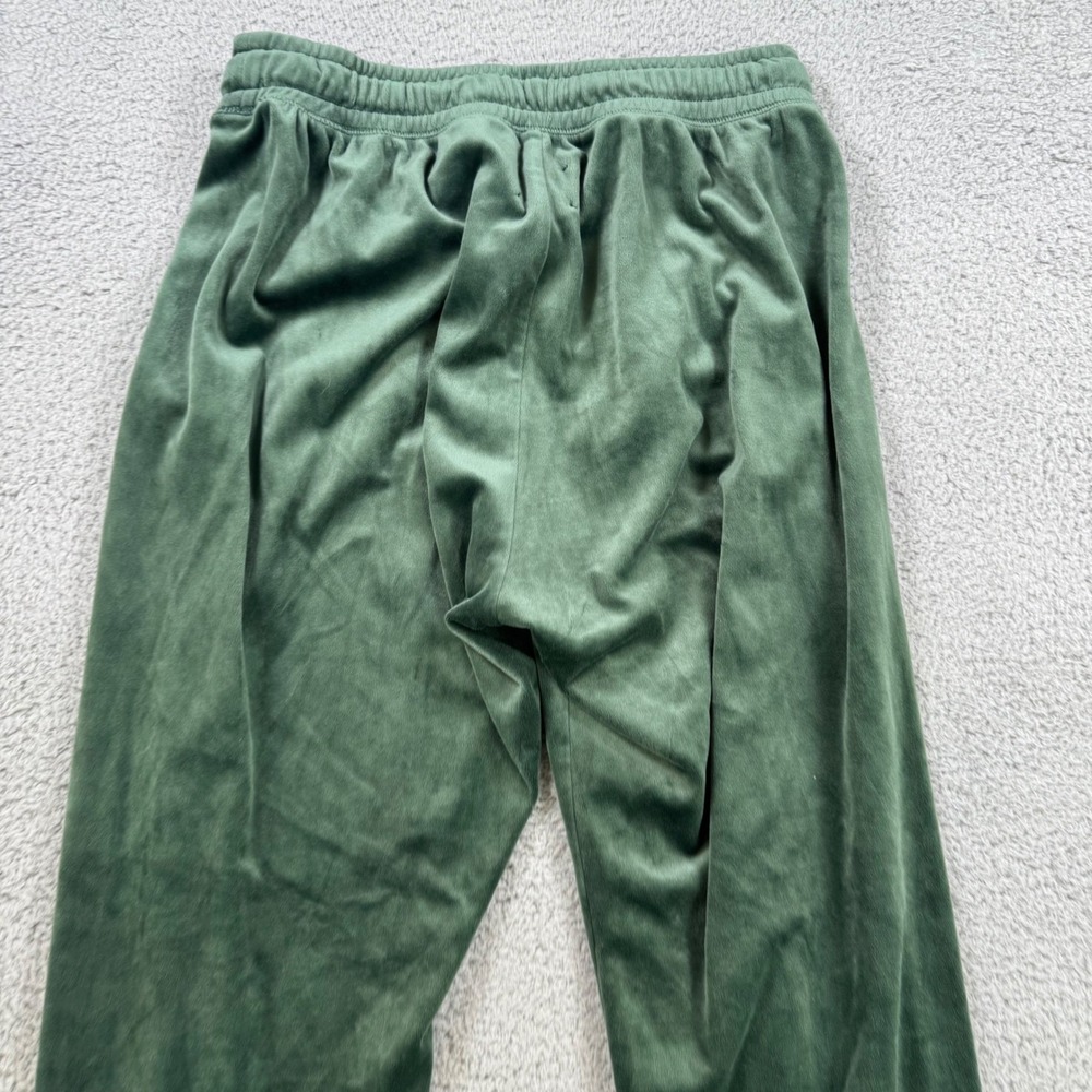 Aerie Offline Velour Jogger Pants Green Womens M Waist Drawstring Zip Pockets - Picture 8 of 9